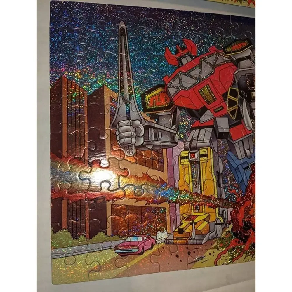 Vintage 1994 Mighty Morphin Power Rangers Megazord 100 Pc Holographic Puzzle MB